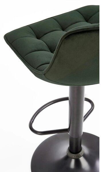 Scaun bar H95, verde inchis/gri inchis, stofa/otel, 43x44x84/106 cm