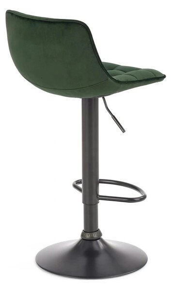 Scaun bar H95, verde inchis/gri inchis, stofa/otel, 43x44x84/106 cm