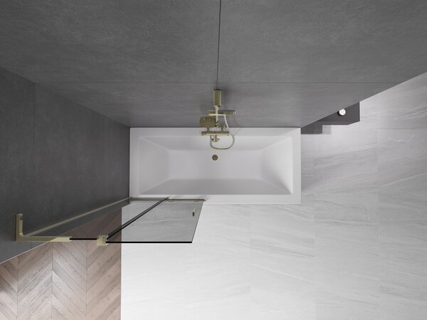 Mexen Velar L, paravan de baie glisant cu 2 aripi 80 x 150 cm, sticla gri 8 mm, auriu lucios, 896-080-003-41-50
