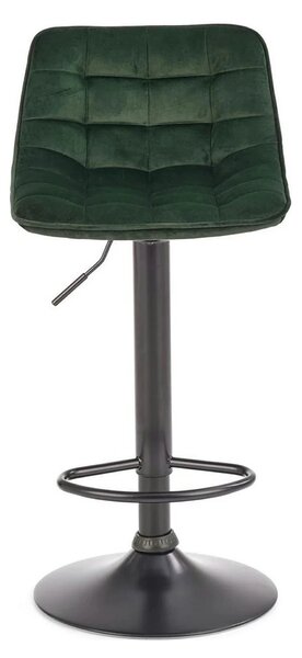 Scaun bar H95, verde inchis/gri inchis, stofa/otel, 43x44x84/106 cm