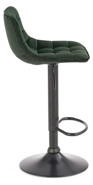 Scaun bar H95, verde inchis/gri inchis, stofa/otel, 43x44x84/106 cm