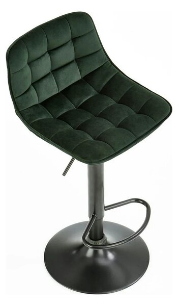 Scaun bar H95, verde inchis/gri inchis, stofa/otel, 43x44x84/106 cm