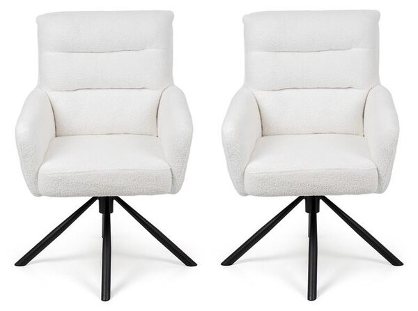 Set - 2 scaune de dining rotative AVENBERG TESSA - Alb