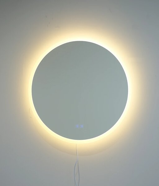 Oglindă baie, Multifuncțională, Iluminare LED Touch, Sistem Dezaburire, 70x70 cm