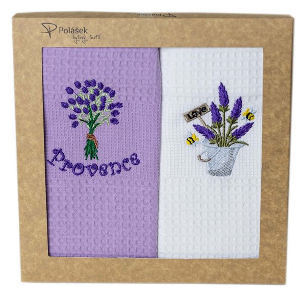 Prosoape de bucătărie waffle brodate cu motiv – Set de 2 bucăți - Provence nr. 8