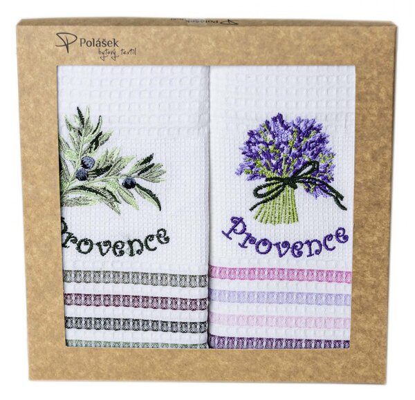 Prosoape de bucătărie waffle brodate cu motiv – Set de 2 bucăți - Provence nr. 4