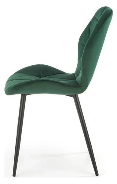 Scaun K453, verde, stofa catifelata/metal, 48x53x86 cm