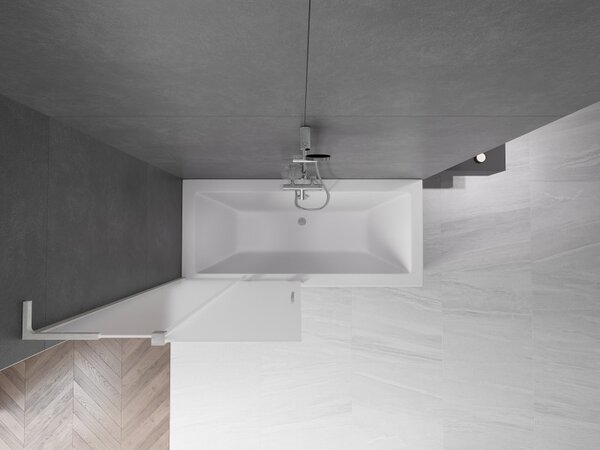 Mexen Velar L, paravan de baie glisant cu 2 aripi 95 x 150 cm, sticlă mată 8 mm, oțel periat, 896-095-003-31-97