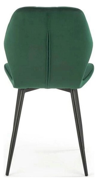Scaun K453, verde, stofa catifelata/metal, 48x53x86 cm