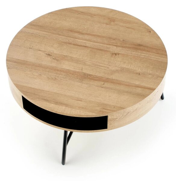 Masuta cafea CAMILA, stejar auriu/negru, 80x80x41 cm