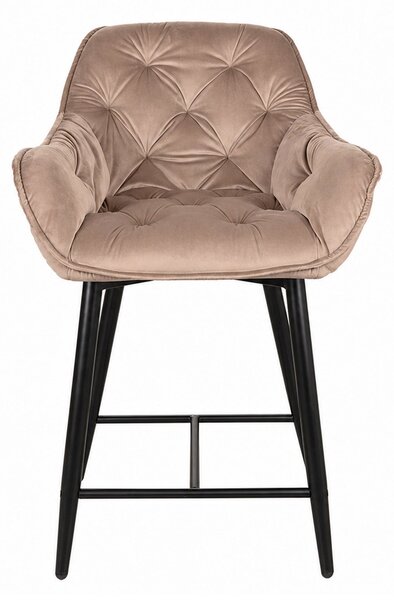 Scaun bar living CHERRY H-2, bej - Bluvel 28/negru mat, stofa catifela
