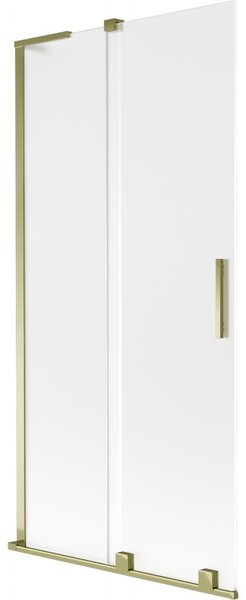Mexen Velar L, paravan de baie glisant cu 2 aripi 90 x 150 cm, sticlă mată 8 mm, auriu strălucitor, 896-090-003-31-50