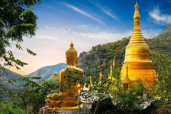 Tablou priveliște spre Budha auriu