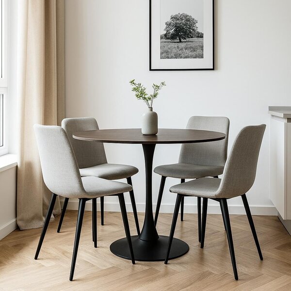 Masă de dining AVENBERG ORBIS Ø100 maro