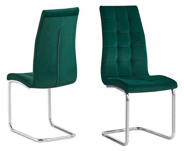 Scaun bucatarie SALOMA NEW, stofa catifelata verde, 42x56,5x105 cm