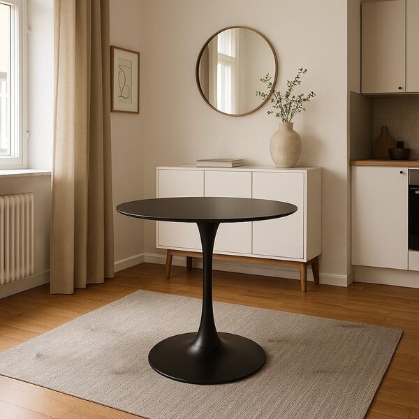 Masă de dining AVENBERG ORBIS Ø80 negru