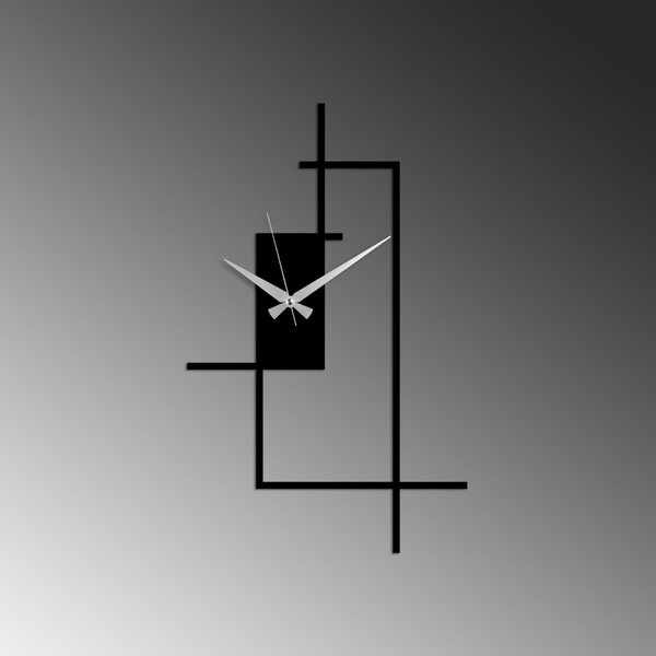 Ceas de perete decorativ din metal Corner Negru 49x30 cm