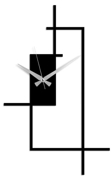 Ceas de perete decorativ din metal Corner Negru 49x30 cm