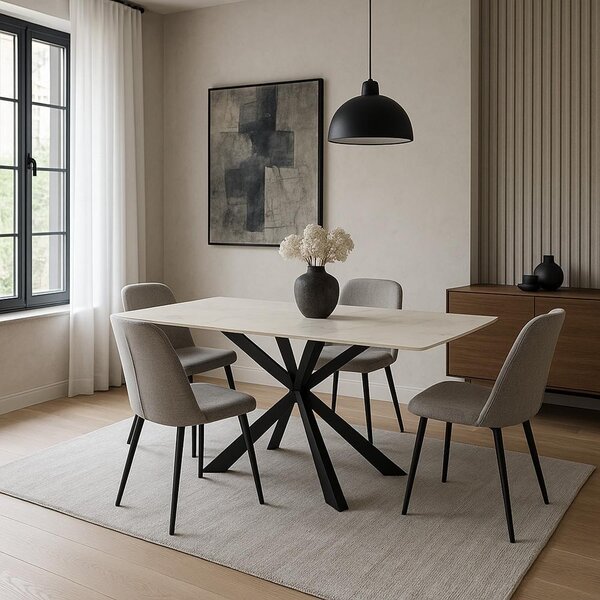 Masă de dining AVENBERG ATLAS 200 Alb