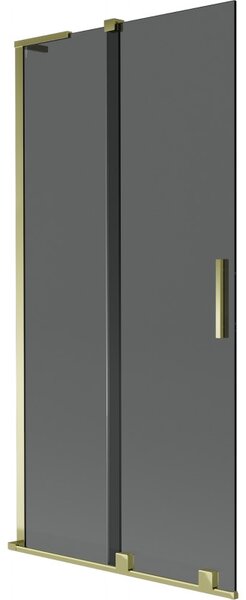 Mexen Velar L, paravan de baie glisant cu 2 aripi 90 x 150 cm, sticla gri 8 mm, auriu lucios, 896-090-003-41-50