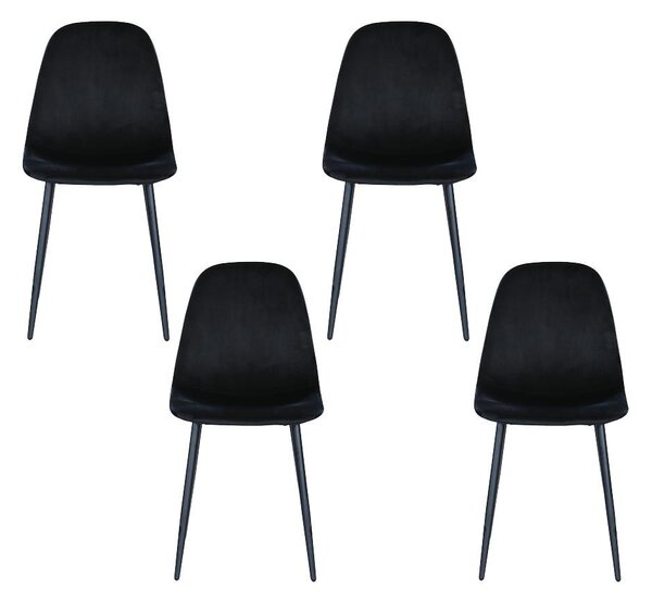 Set - 4 scaune de dining AVENBERG RIVA - Negru