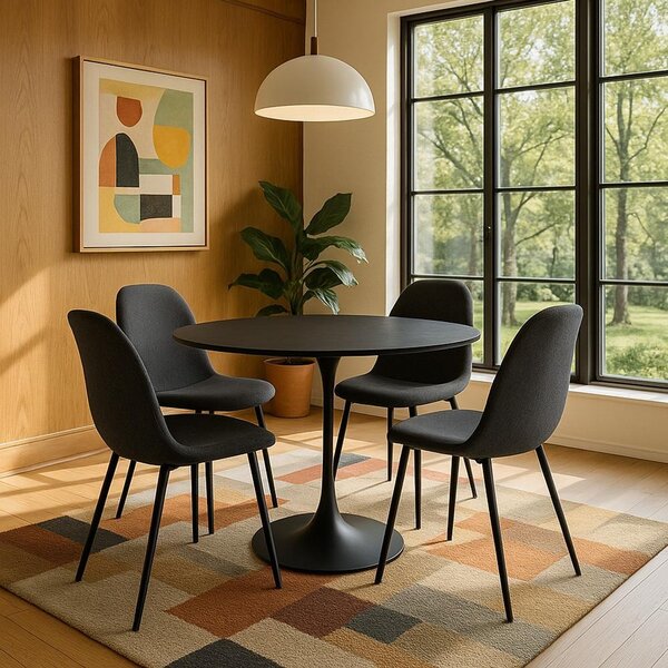 Set - 4 scaune de dining AVENBERG RIVA - Negru
