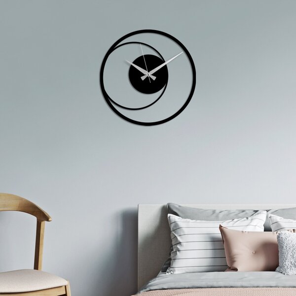Ceas de perete decorativ din metal Circle Negru 49x49 cm