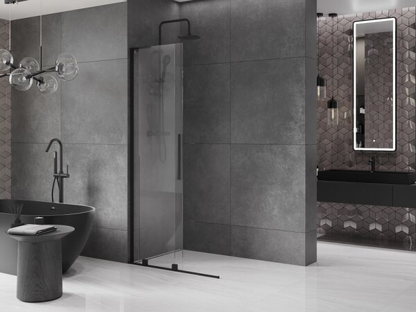 Mexen Velar L, paravan de duș glisant Walk-in 90 x 200 cm, sticlă transparentă de 8 mm, negru mat, 871-090-003-03-70