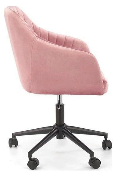 Scaun birou cu spatar inalt FRESCO, roz, stofa catifelata, 57x55x79/89