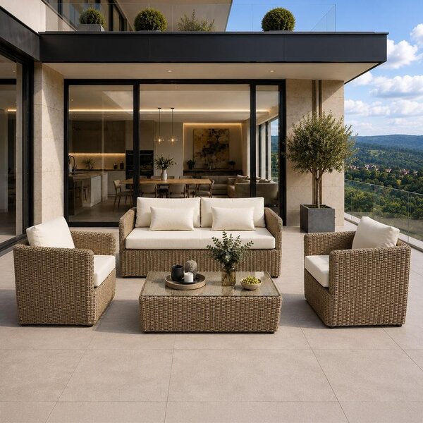 Set mobilier de grădină din ratan Avenberg TROPEA bej