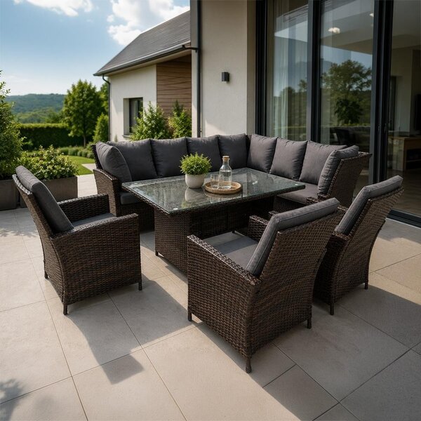 Set mobilier de grădină din ratan Avenberg CORSICA GRANDE gri