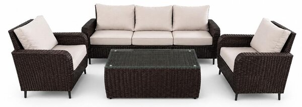 Set mobilier de grădină din ratan Avenberg BONITA maro