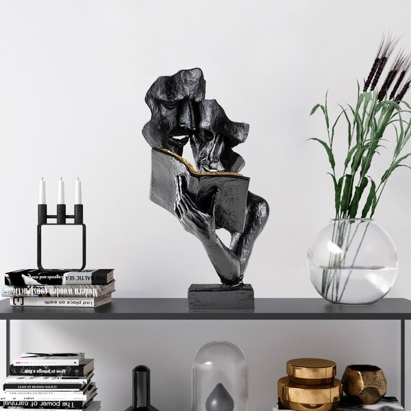 Obiect decorativ Lecteur Negru 20x36x15 cm