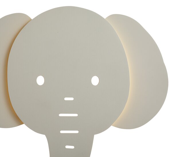 Lampă de perete pentru copii bej, cu LED, cu 3 trepte de intensitate luminoasă - Ellie the Elephant