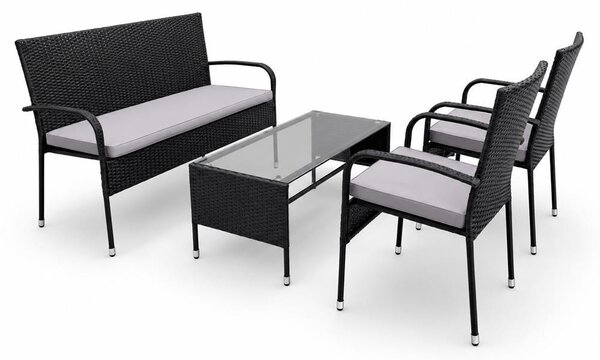 Set mobilier de grădină 4 piese Avenberg PARIS Negru