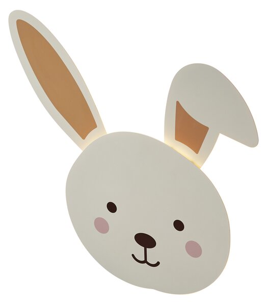 Lampă de perete pentru copii bej cu detalii, inclusiv LED, cu 3 trepte de intensitate luminoasă - Benny the Bunny