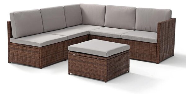 Set mobilier de grădină din ratan AVENBERG VIS maro/gri deschis