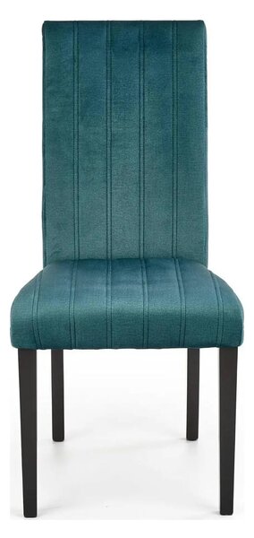 Scaun DIEGO 2, negru/verde, stofa catifelata/lemn de fag, 47x59x99 cm