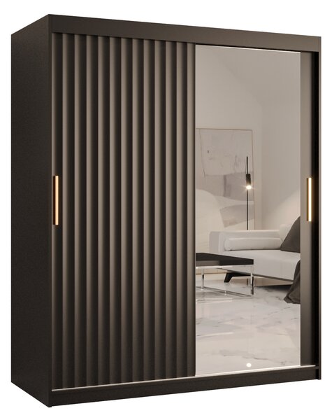 Dulap de haine cu oglindă 150 cm Riana Wa 2 150 (negru). 1063491