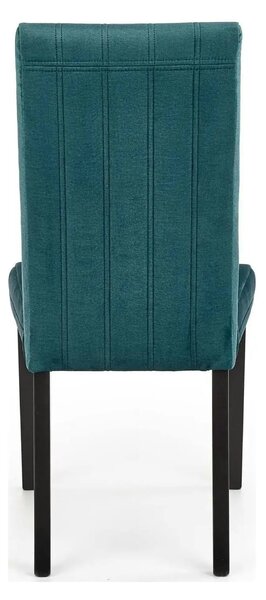 Scaun DIEGO 2, negru/verde, stofa catifelata/lemn de fag, 47x59x99 cm