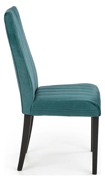 Scaun DIEGO 2, negru/verde, stofa catifelata/lemn de fag, 47x59x99 cm