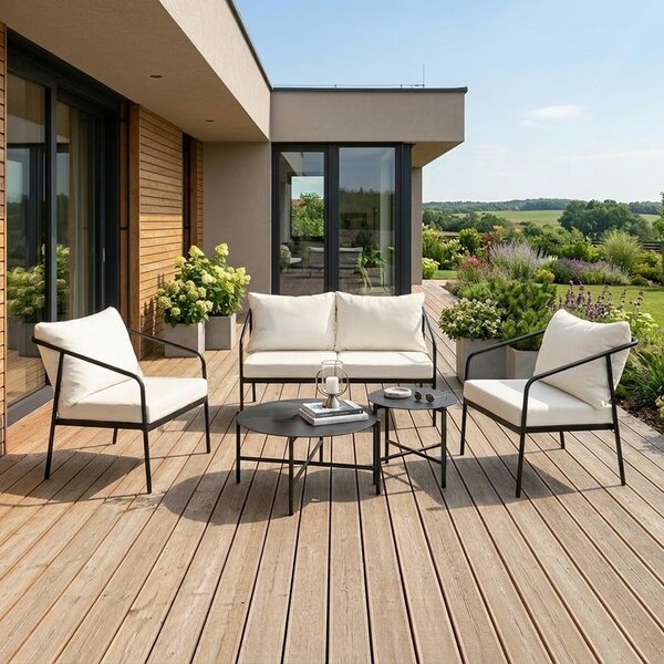 Set mobilier de grădină AVENBERG MESSINA alb