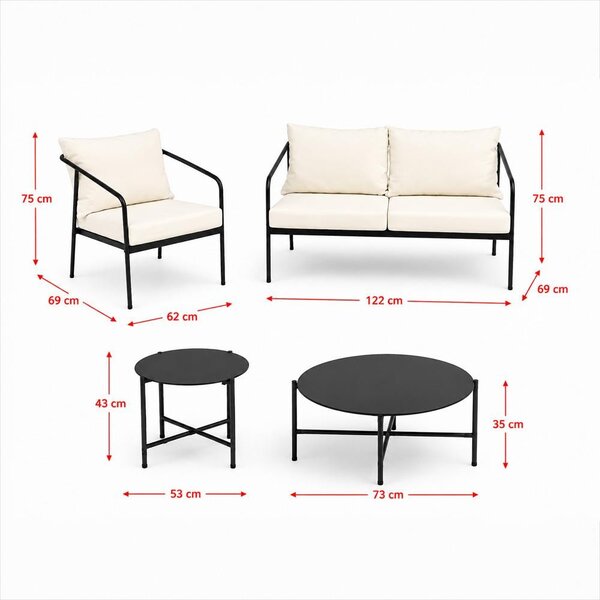 Set mobilier de grădină AVENBERG MESSINA alb