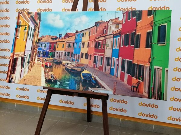 Tablou căsuțe pastel în orășel