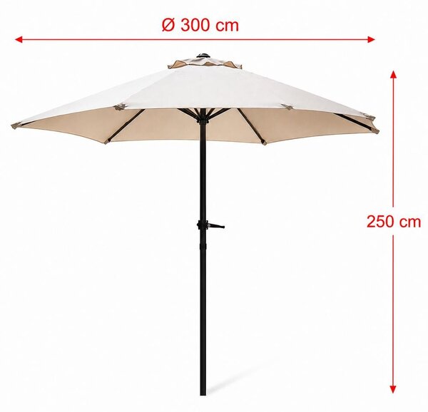 Umbrelă de grădină reglabilă AVENBERG SUNNY BASIC 300, diametru 3M, bej