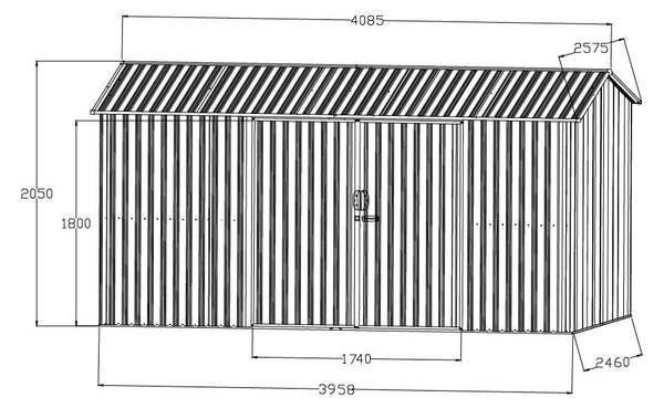 Căsuță de grădină pentru unelte, uși batante Avenberg HUNTER G1 4.1 x 2.6 m VERDE