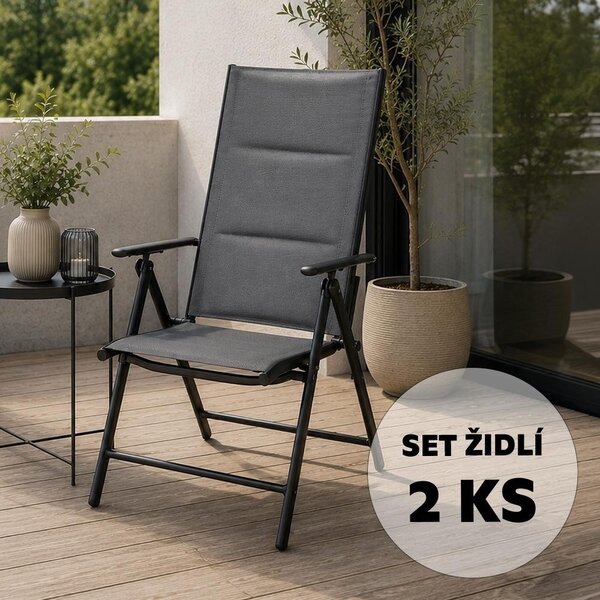 Set 2 fotolii din aluminiu reglabile Avenberg STEVE gri