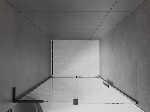 Mexen Velar L, usa de dus culisanta pentru deschidere 90 cm, sticla transparenta 8 mm, negru mat, 871-090-003-01-70