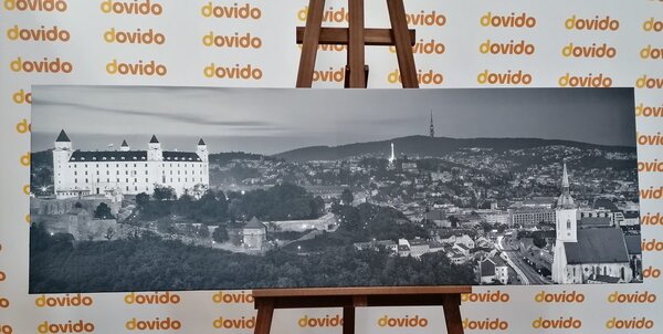 Tablou seară în Bratislava alb-negru