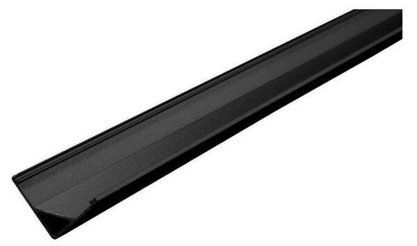 Profil unghiular aluminiu, montare banda LED pe colt, 2 metri lungime, negru
